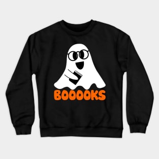 Booooooks, Booooks, Ghost Reading Books, Halloween Crewneck Sweatshirt